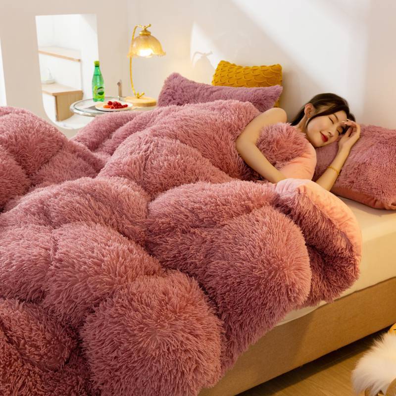 Super Soft Long Fleece Mink Crystal Velvet Thickened Warm Winter Quilt - Double Sided 6 Colors Multiple Sizes