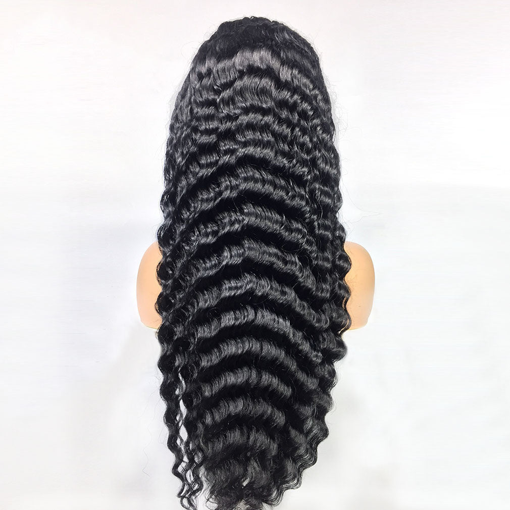 Deep Wave Human Hair Lace Frontal Wigs - Premium Medium Long Wave Wig