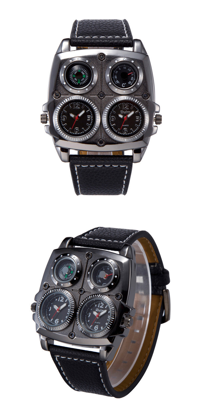 Men's Multifunctional Quartz Watch - 49mm Square