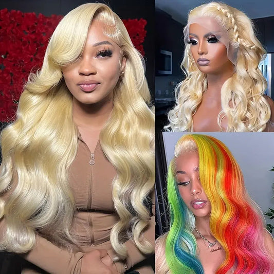 Adult Women's Lace Front Synthetic Wig - European Style Light Gold