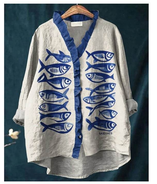 Loose Print Crew Neck Casual Plus Size Women's T-shirt - Millivan supplies