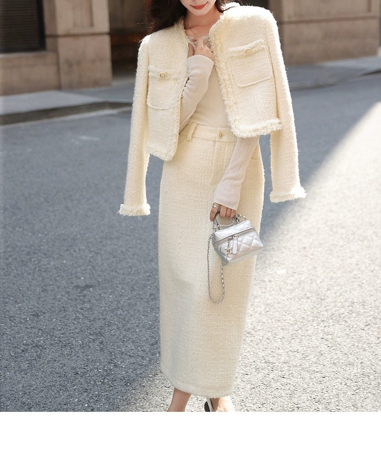 Women's Fashion Personality Chanel Suit - Elegant Coat & Skirt Set