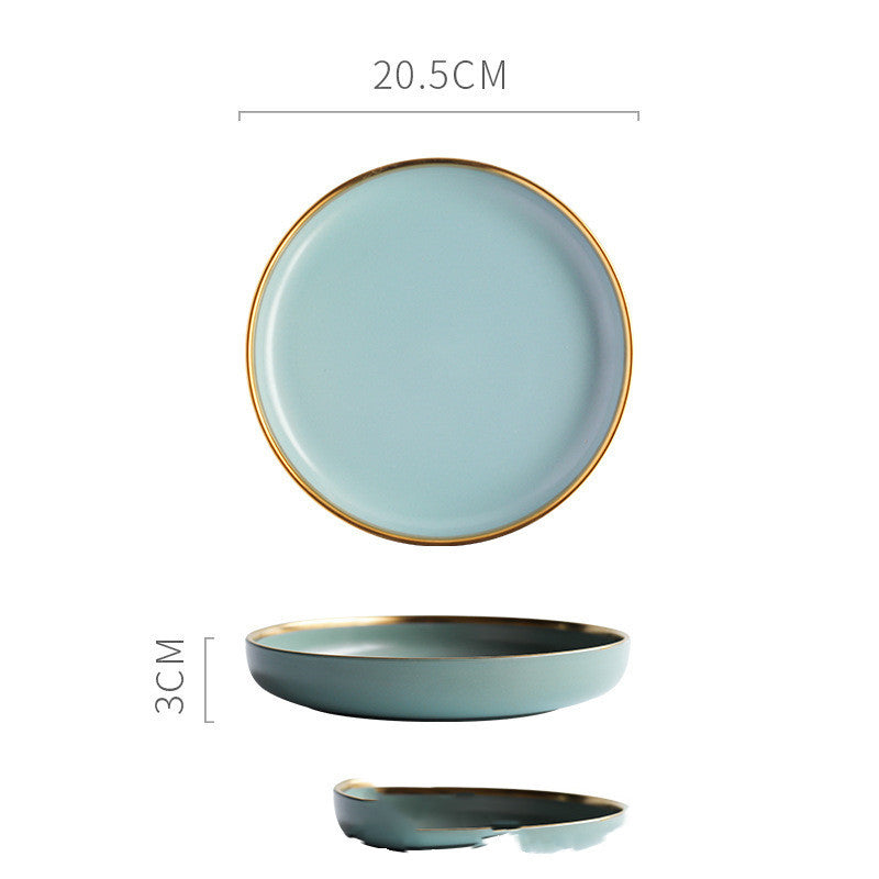 Nordic Porcelain Tea Bowl Set - Celadon Solid Color