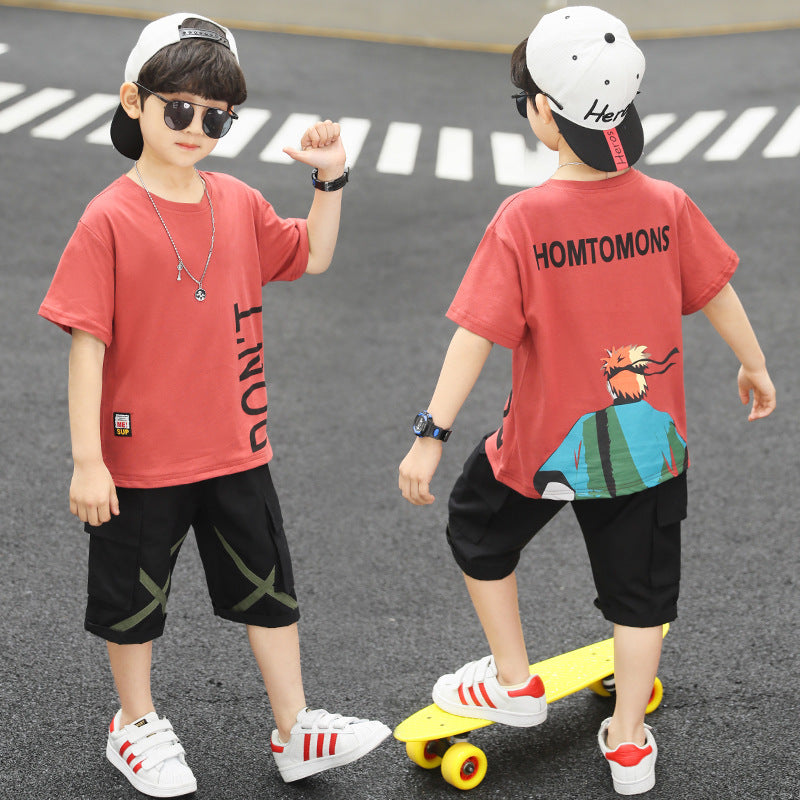 Boys' Summer Sports Suit - Children's Short-Sleeve Fashion Set