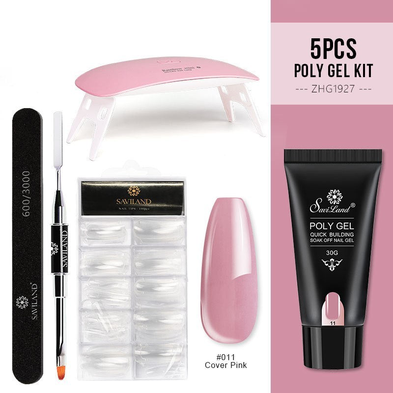 Quick Extension Crystal Gel Nail Set - Camouflage Pink 010