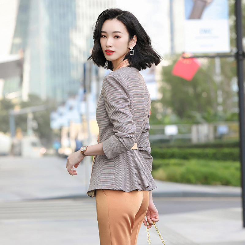 Fashion Solid Color Women's Polyester Professional Suit