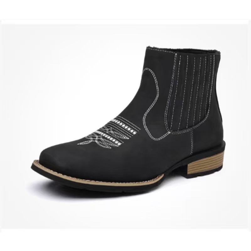 Le Brodequin — Men’s Embroidered Ankle Lace-Up Boot