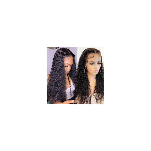Women's Brazilian Kinky Curly Lace Front Human Hair Wig - Natural Color Multiple Lengths