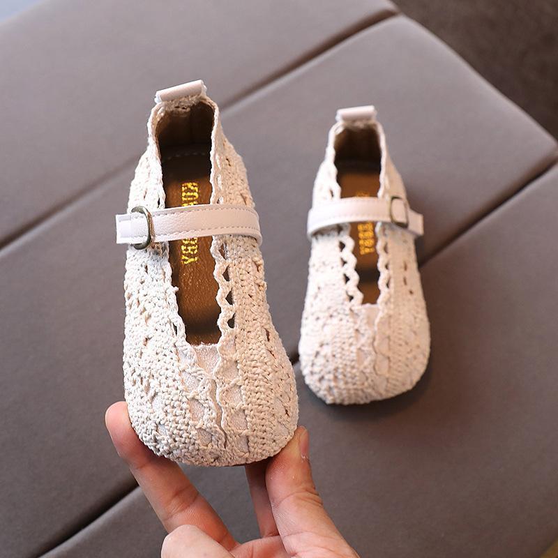 Girls Princess Shoes - Soft Sole Breathable Woven Toddler Sandals