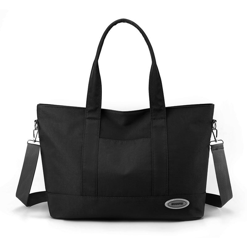 Large Capacity Korean Style Tote Bag - Trendy Solid Color Casual Shoulder Handbag for Women