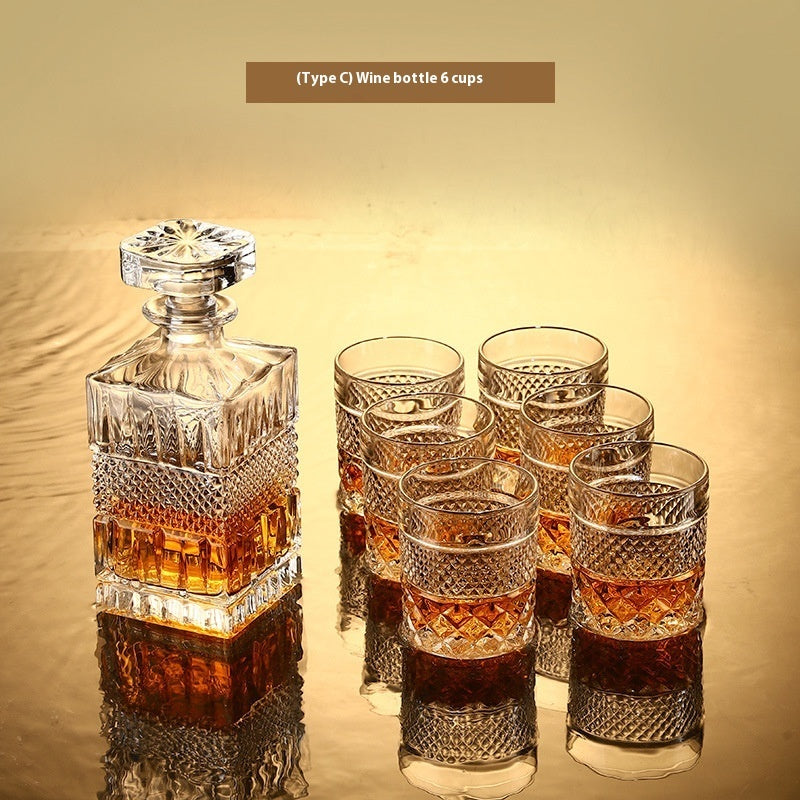 Crystal Wine Glass & Bottle Set - Premium Glassware