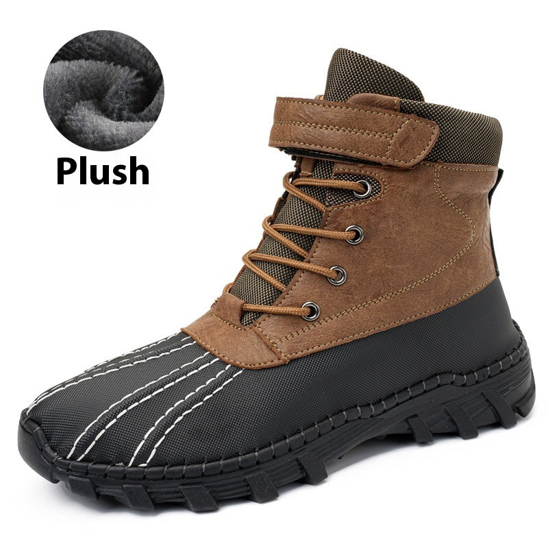 Unisex Winter Snow Boots - Adult Fleece Lace-up Waterproof Work Boots
