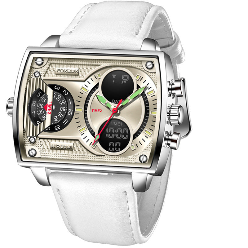Men's Dual Display Electronic Watch - 47mm Square