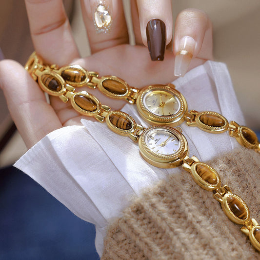 BS Gold Retro Tigereye Chain Watch - Rich Luxury