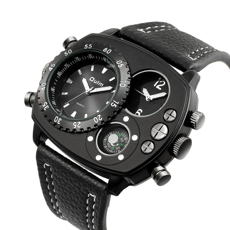Men's Sports Watch - Quartz Leather Strap