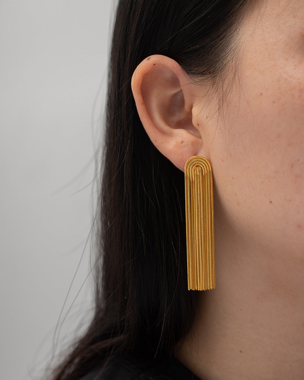 Long Tassel Earrings Fashion Women's All-match Titanium Steel