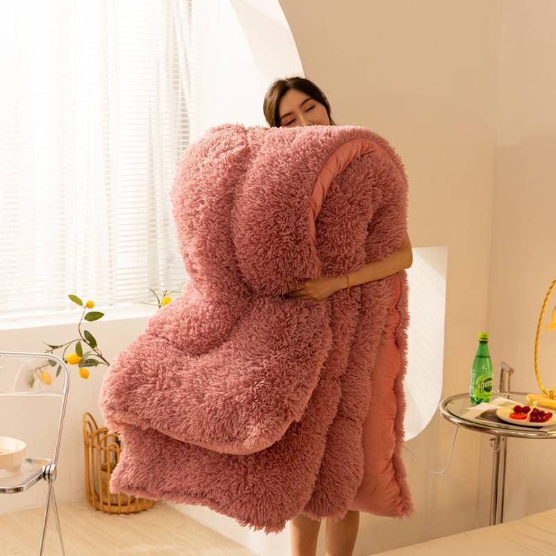 Super Soft Long Fleece Mink Crystal Velvet Thickened Warm Winter Quilt - Double Sided 6 Colors Multiple Sizes