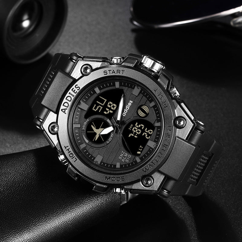 Men's Multifunctional Plastic Sports Watch - 50mm