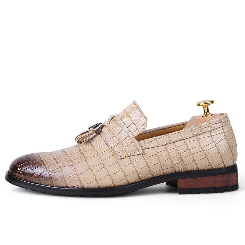 Korean Style Men's Hair Stylist Pointed Leather Shoes Tassel - Professional Fashion