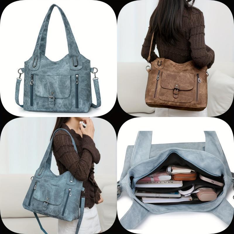 Women's Soft Leather Handbag - Adult Vintage Synthetic Leather Bag