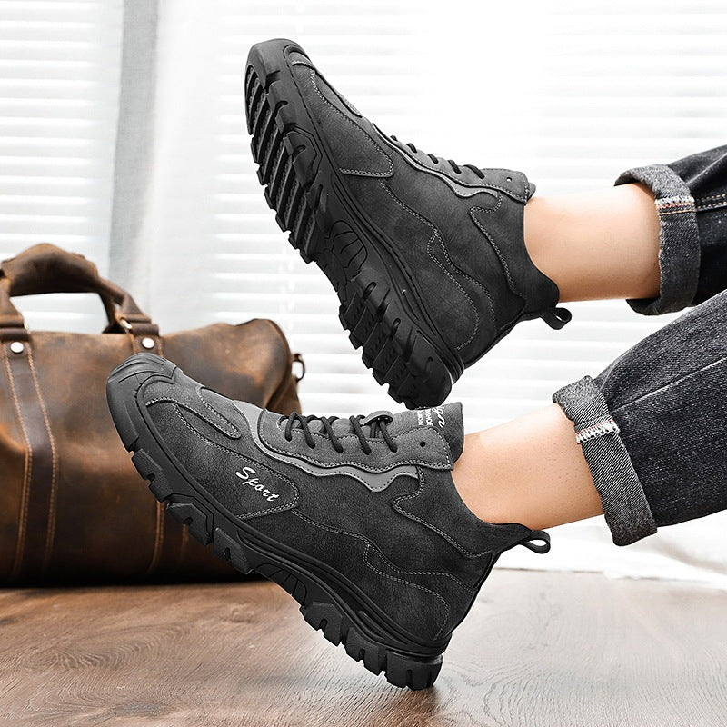 Men's Anti-skid Wear-resistant Sports High Top Shoes - Black Multiple Sizes