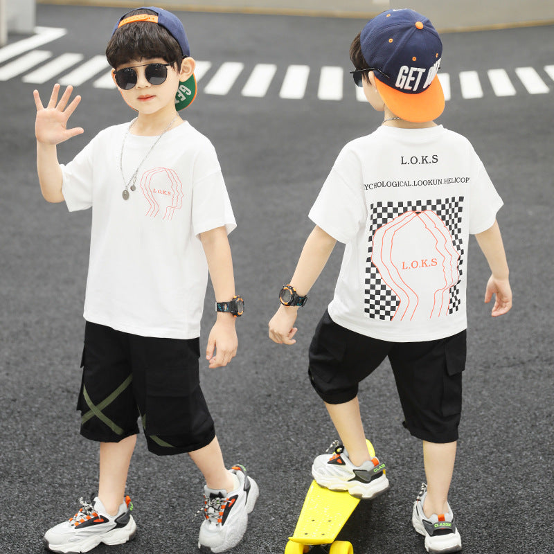 Boys' Summer Sports Suit - Children's Short-Sleeve Fashion Set