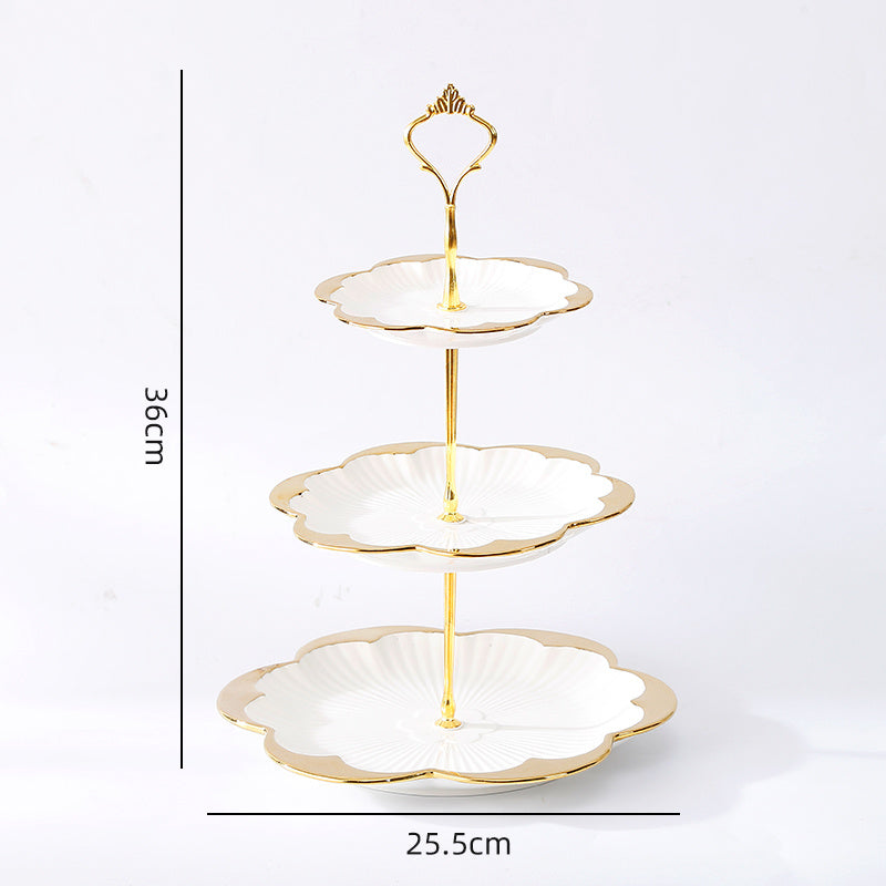Ceramic Fruit Plate Home Living Room Light Luxury Creative Multi-layer Dessert Fruit Plate - Nordic Style