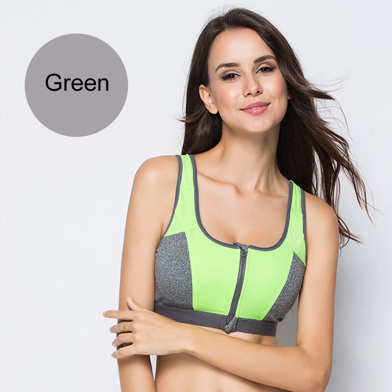 Women's Front Zipper Sports Bra - Active Support & Comfort