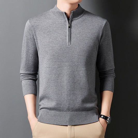 Men's Wool Knit Sweater - Adult Business Casual Pullover