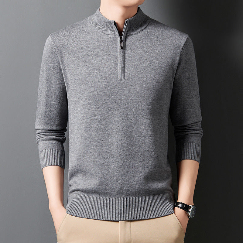 Men's Wool Knit Sweater - Adult Business Casual Pullover