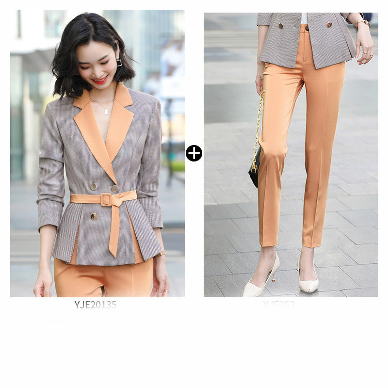 Fashion Solid Color Women's Polyester Professional Suit