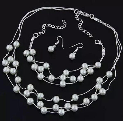 Elegant Alloy Jewelry Set - Fashion Personality Necklace with Matching Earrings
