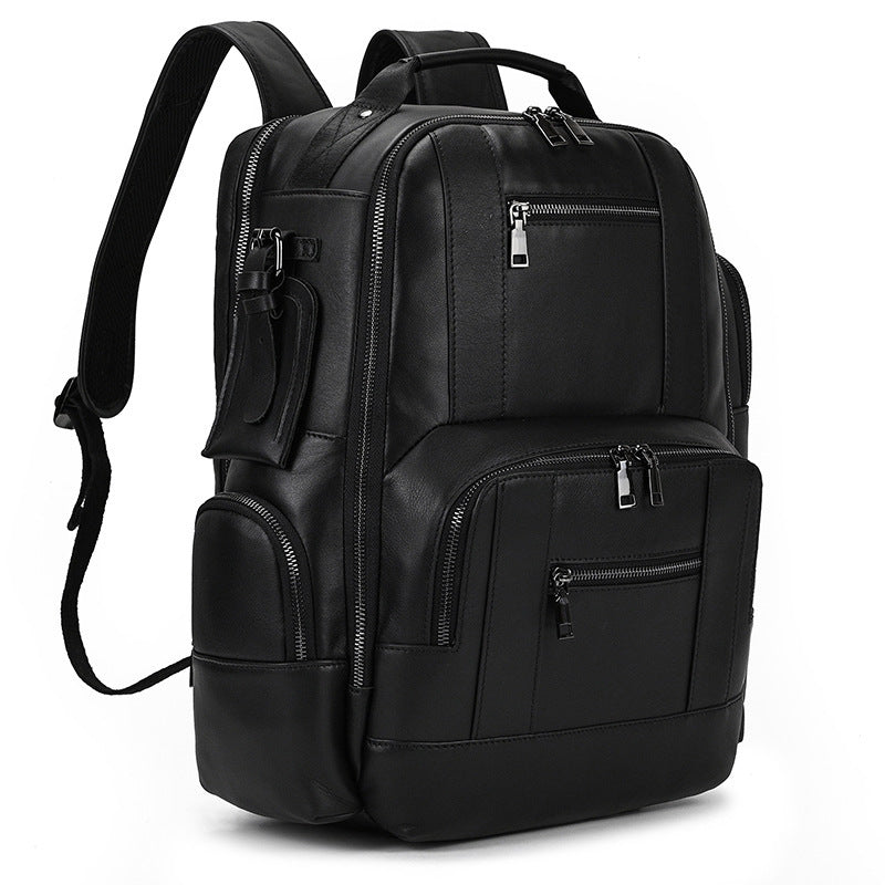 Crazy Horse Leather Multifunctional Backpack Genuine Leather Large Capacity