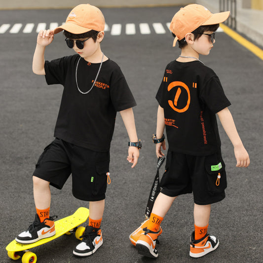 Boys' Summer Sports Suit - Children's Short-Sleeve Fashion Set