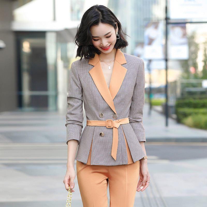 Fashion Solid Color Women's Polyester Professional Suit