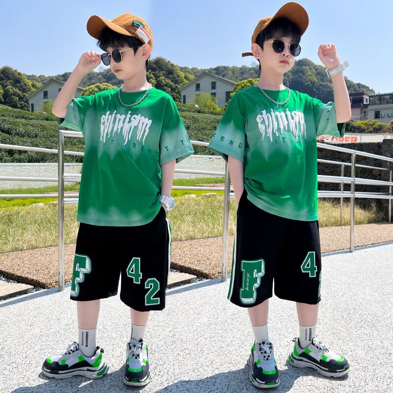 Boy's Fashionable Short Sleeve Shorts Suit