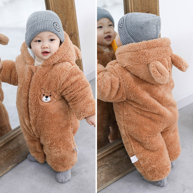 Adorable Newborn Baby Bear Jumpsuit - Cozy Zipper Onesie