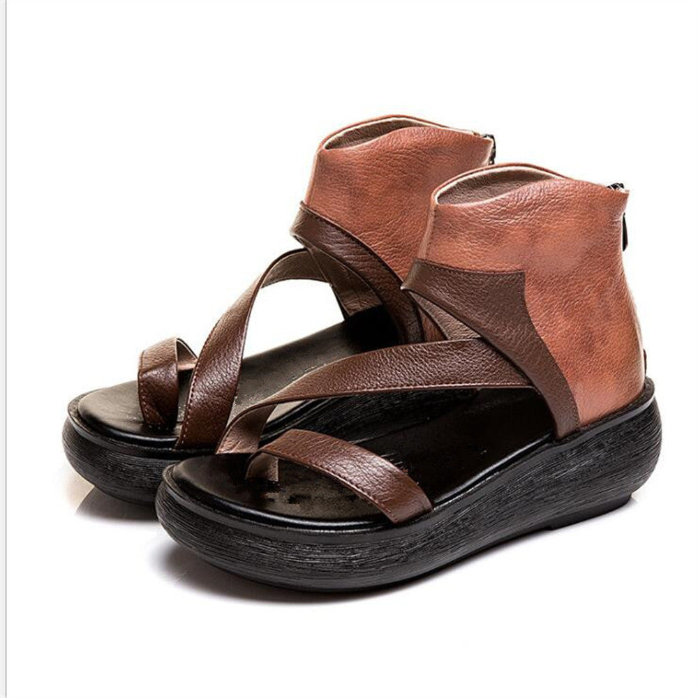 European And American Thick-soled Large Size Flat Color Block Flip-flop Sandals