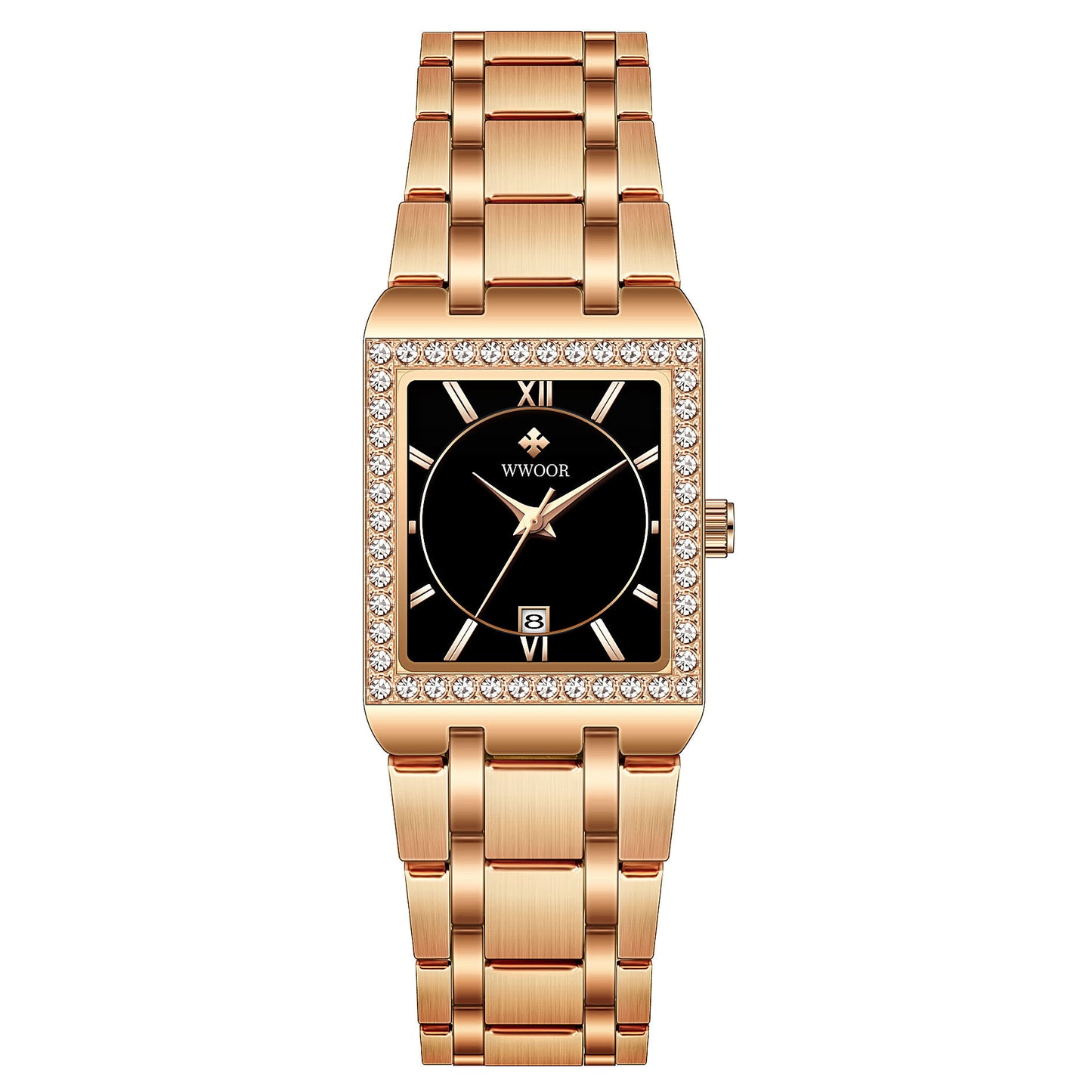 Diamond Square Steel Watch - Waterproof Love Belt