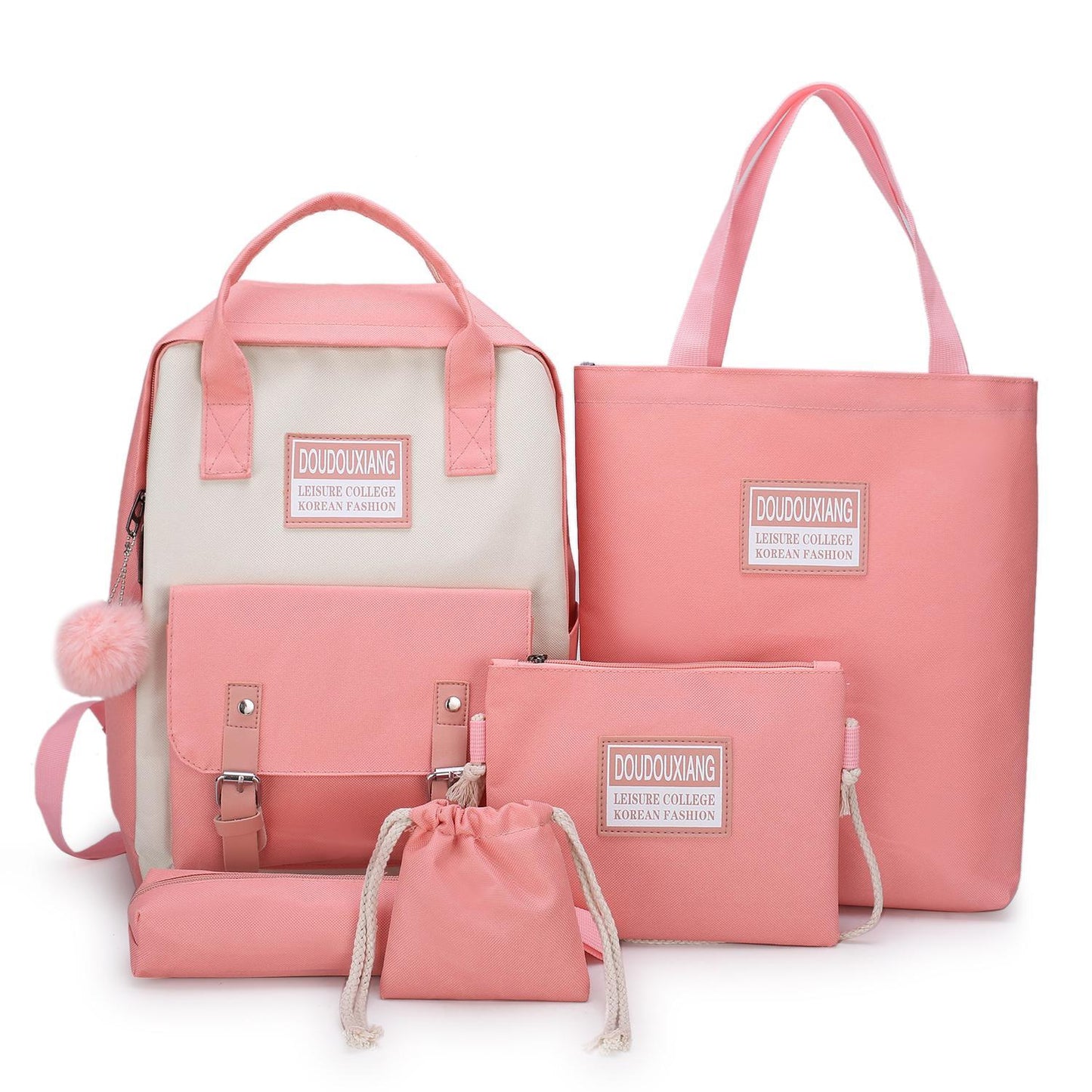 Five-piece women's fashion canvas bag