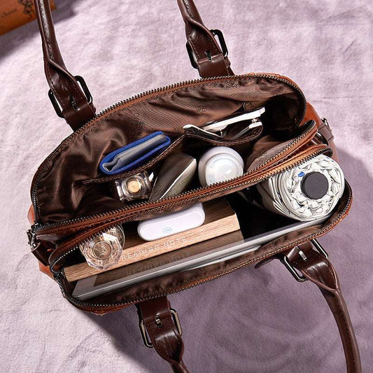 Genuine Leather Crossbody Bag - Women's Shoulder Tote Handbag