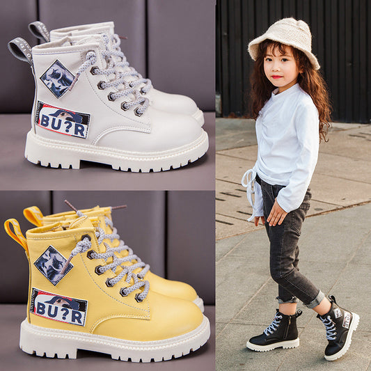 Children's High-Top School Sneakers - Unisex Cotton Riding Boots