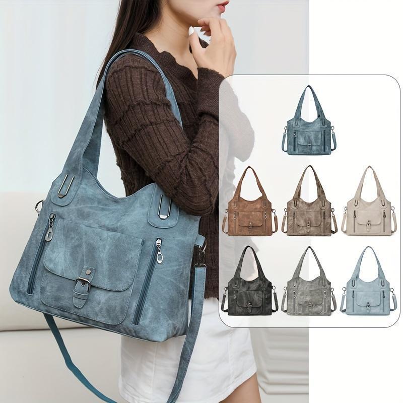 Women's Soft Leather Handbag - Adult Vintage Synthetic Leather Bag