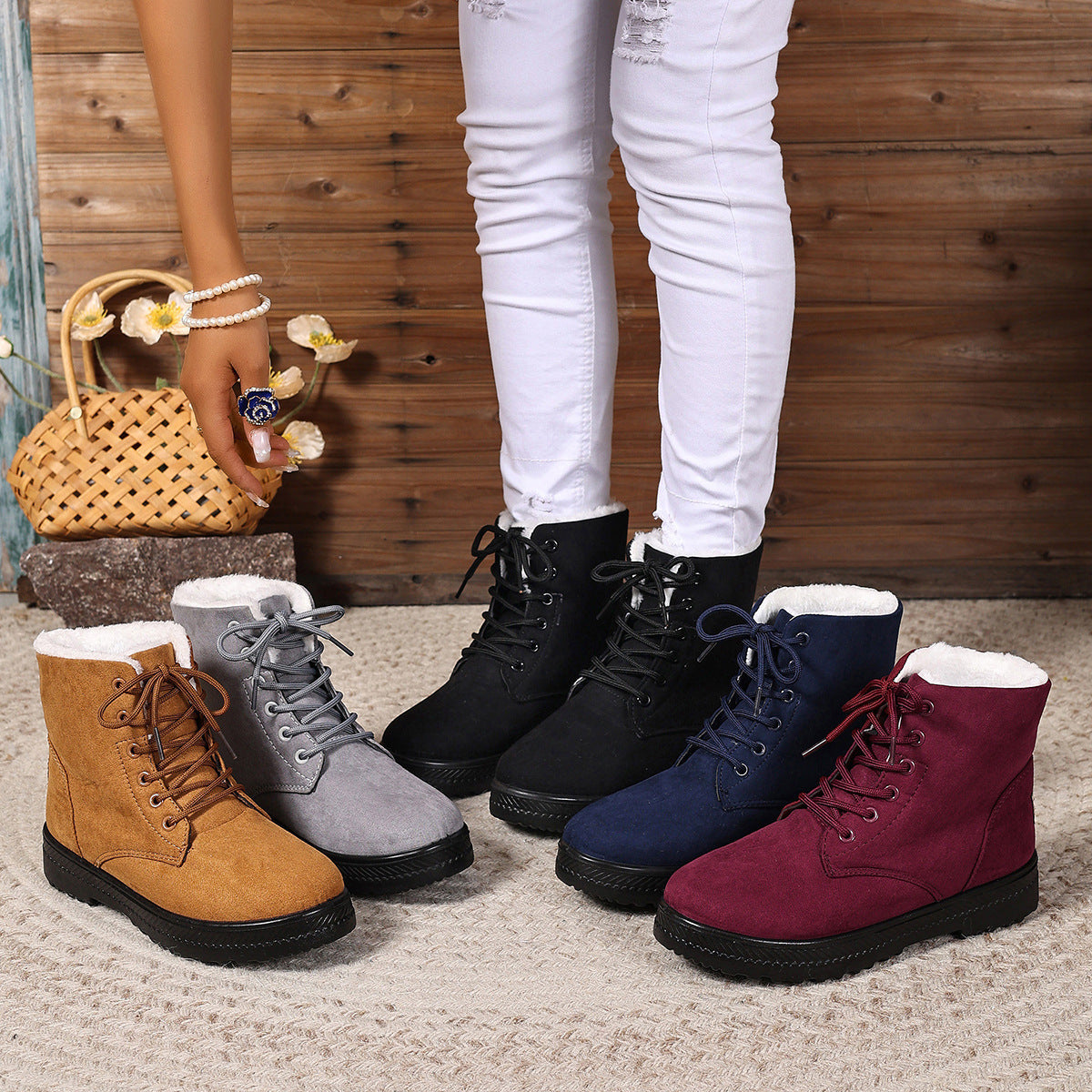 Women's Waterproof Snow Boots - High-Top Cotton-Padded Winter Boots
