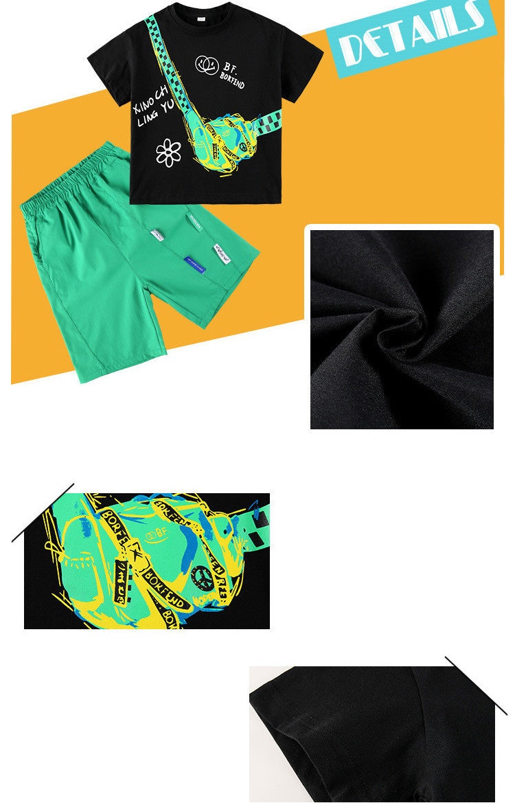 Boy's Short Sleeve Suit Children's Thin Korean Style Trendy