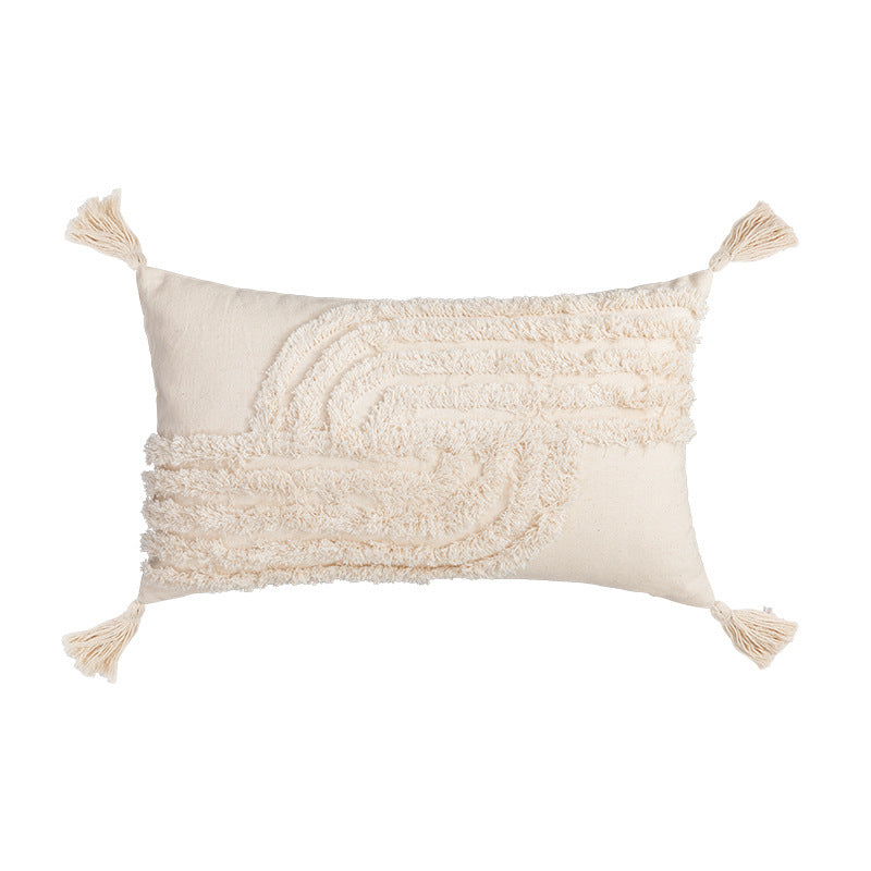 Home Fashion Bohemian Cotton Tufted Embroidery Pillowcase