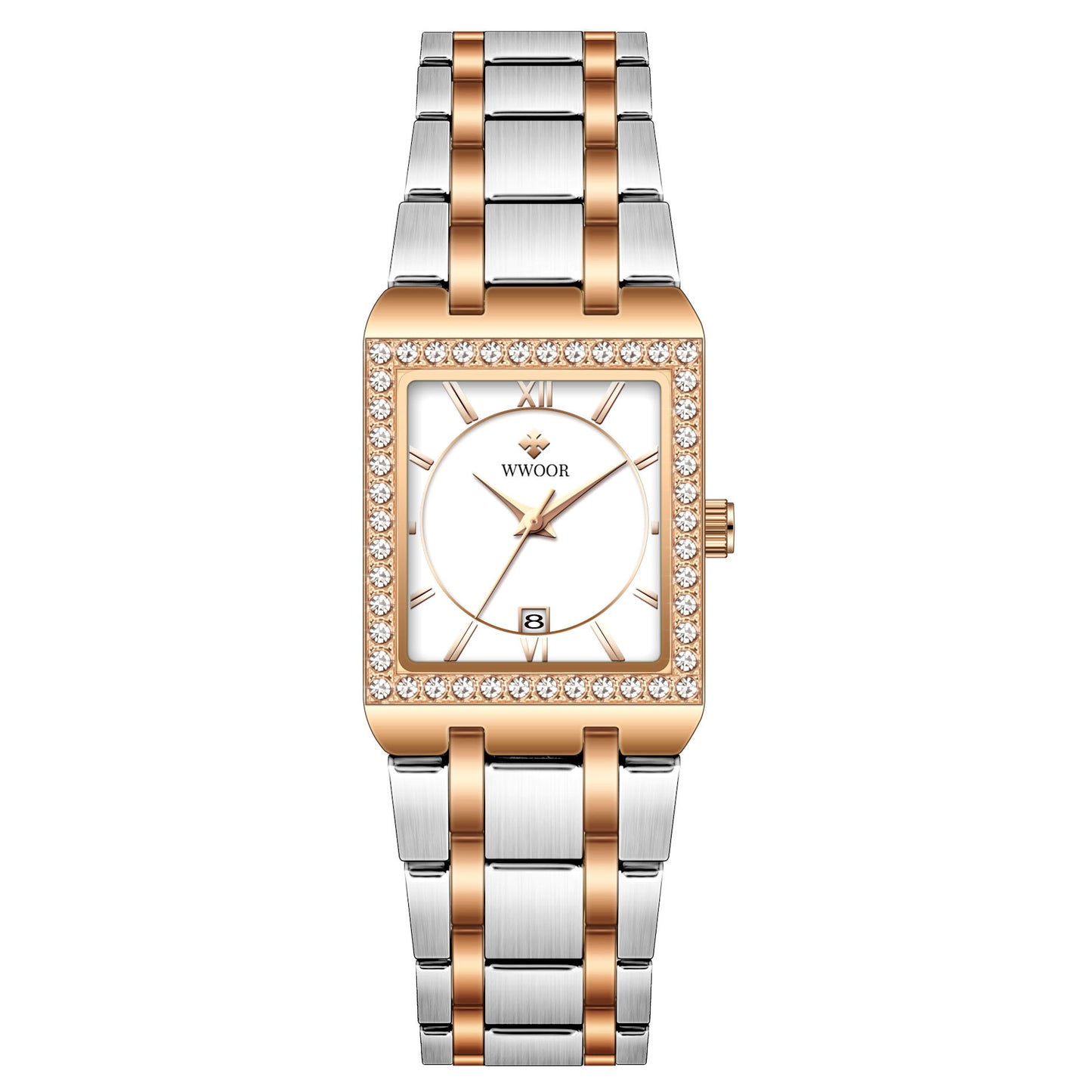 Diamond Square Steel Watch - Waterproof Love Belt