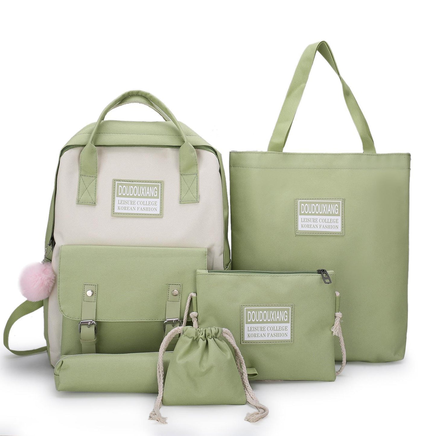 Five-piece women's fashion canvas bag