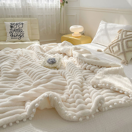 Premium Dehaired Angora Blanket - Luxury Nap Sofa Cover Throw