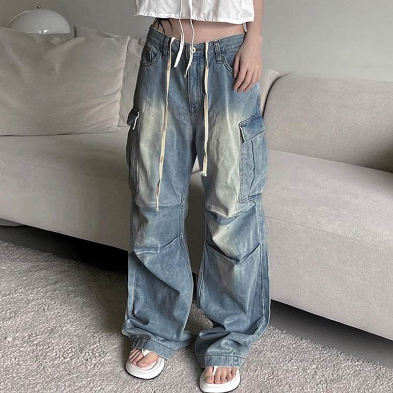 Personalized Pleated Loose High Waist Tooling Pants - Millivan supplies